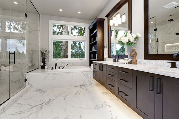 Small bathroom remodel in Glendale showing space-saving design